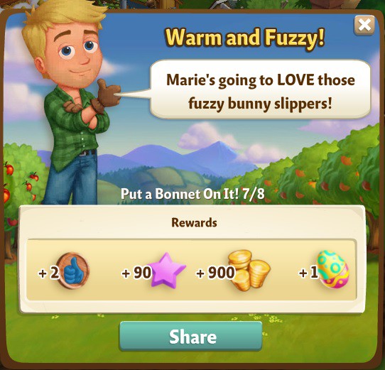 farmville 2 put a bonnet on it: a little surprise for marie rewards, bonus