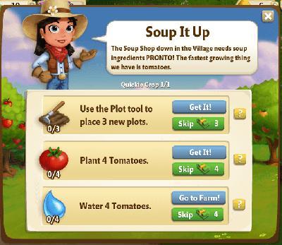 farmville 2 quickie crop 1-1: soup it up rewards, bonus