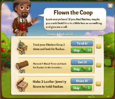 farmville 2 raising a ruckus: flown the coop rewards, bonus
