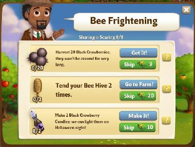 farmville 2 sharing is scaring: bee frightening rewards, bonus