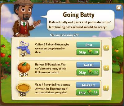 farmville 2 sharing is scaring: going batty rewards, bonus