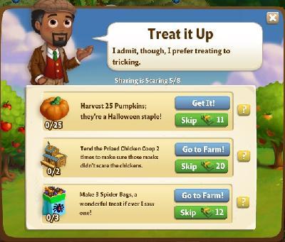 farmville 2 sharing is scaring: treat it up rewards, bonus