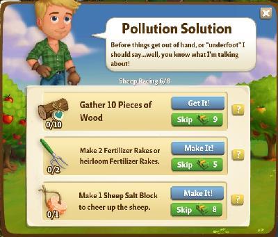 farmville 2 sheep racing: pollution solution rewards, bonus