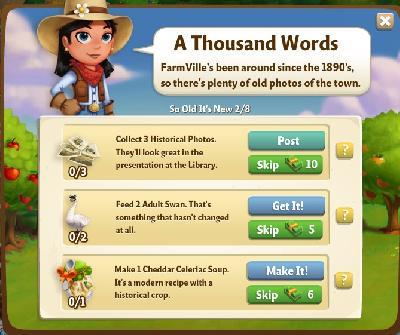 farmville 2 so old it's new: a thousand words rewards, bonus