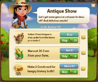 farmville 2 so old it's new: antique show rewards, bonus