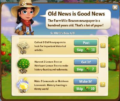 farmville 2 so old it's new: old news is good news rewards, bonus