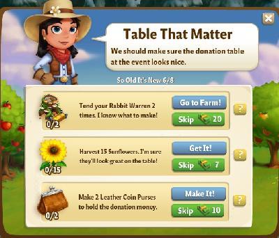 farmville 2 so old it's new: table that matter rewards, bonus