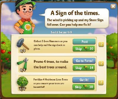 farmville 2 social swans: a sign of the times rewards, bonus