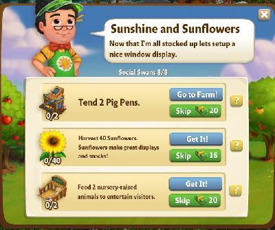 farmville 2 social swans: sunshine and sunflowers rewards, bonus
