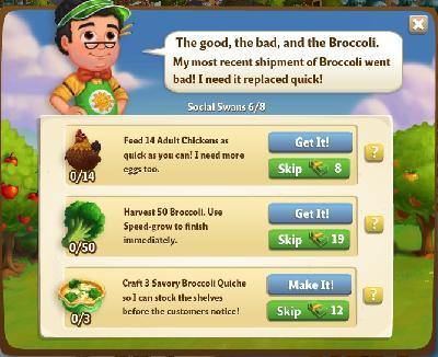 farmville 2 social swans: the good, the bad, and the broccoli rewards, bonus