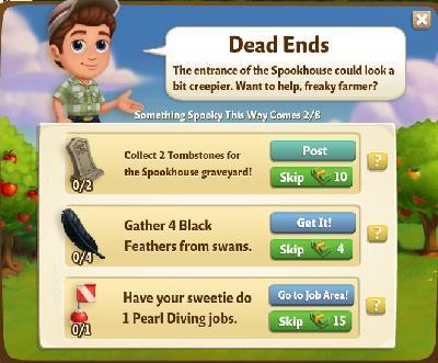 farmville 2 something spooky this way comes: dead ends rewards, bonus
