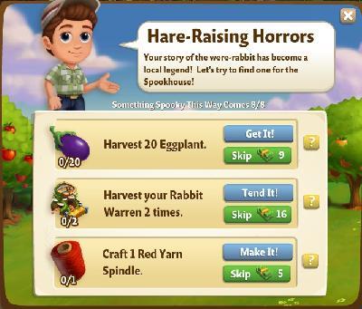 farmville 2 something spooky this way comes: hare-raising horrors rewards, bonus