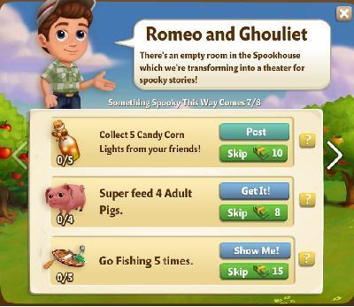 farmville 2 something spooky this way comes: roemeo and ghouliet rewards, bonus
