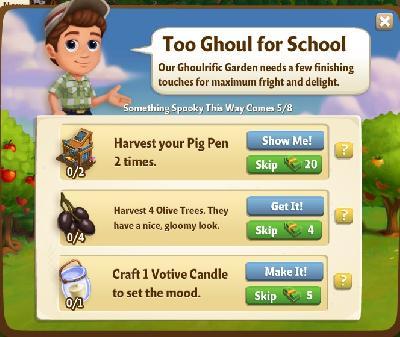 farmville 2 something spooky this way comes: too ghoul for school rewards, bonus