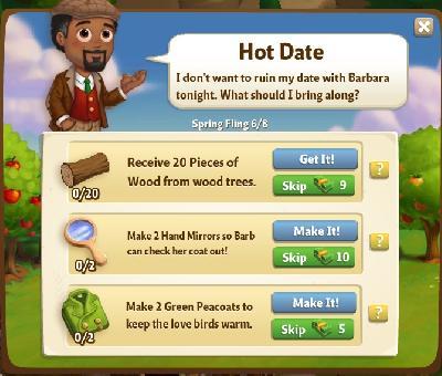 farmville 2 spring fling: hot date rewards, bonus
