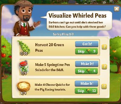 farmville 2 spring fling: visualize whirled peas rewards, bonus