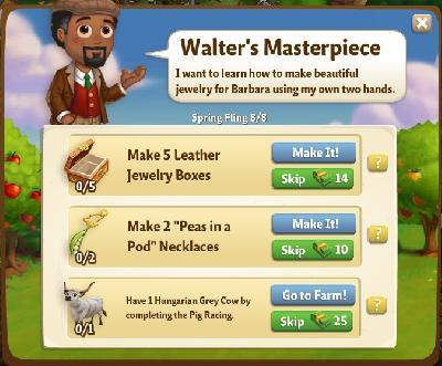 farmville 2 spring fling: walter's masterpiece rewards, bonus