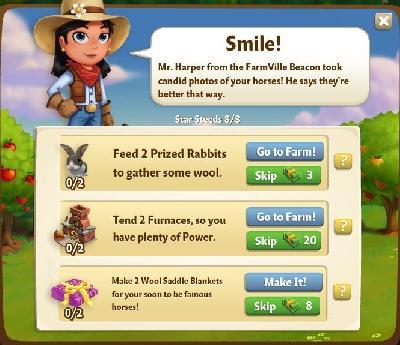 farmville 2 star steeds: smile part 8 of 8 rewards, bonus