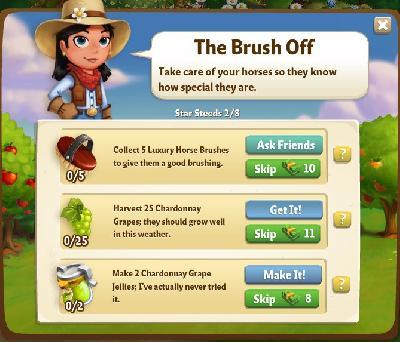 farmville 2 star steeds: the brush off part 2 of 8 rewards, bonus
