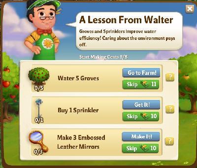 farmville 2 start making cents: a lesson from walter rewards, bonus
