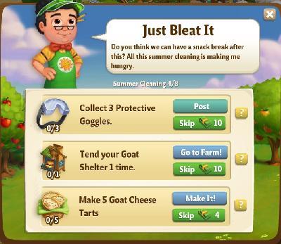 farmville 2 summer cleaning: just bleat it rewards, bonus