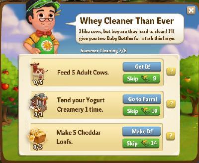 farmville 2 summer cleaning: whey cleaner than ever rewards, bonus