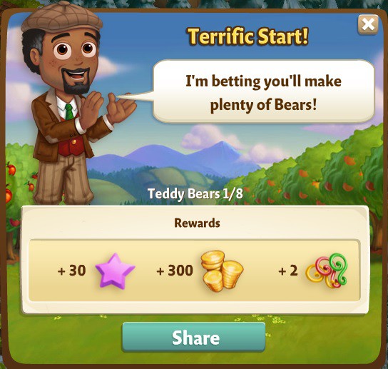 farmville 2 teddy bears: just the flax, ma am rewards, bonus