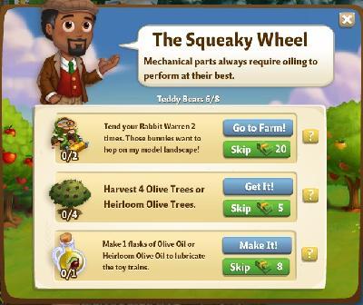 farmville 2 teddy bears: the squeaky wheel rewards, bonus