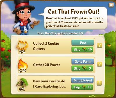 farmville 2 thats how the cookie crumbles: cut that frown out rewards, bonus