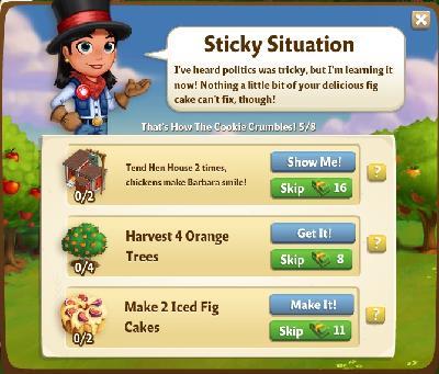 farmville 2 thats how the cookie crumbles: sticy situation rewards, bonus