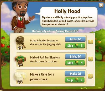 farmville 2 the camp appaloosa archery contest: holly hood rewards, bonus