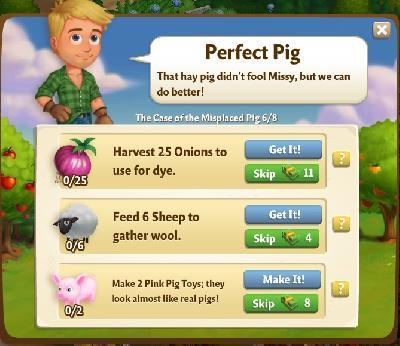 farmville 2 the case of the misplaced: perfect pig rewards, bonus