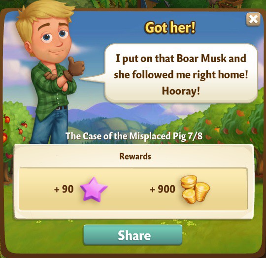 farmville 2 the case of the misplaced pig: pig perfume rewards, bonus