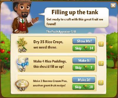 farmville 2 the fruit appraiser: filling up the tank rewards, bonus
