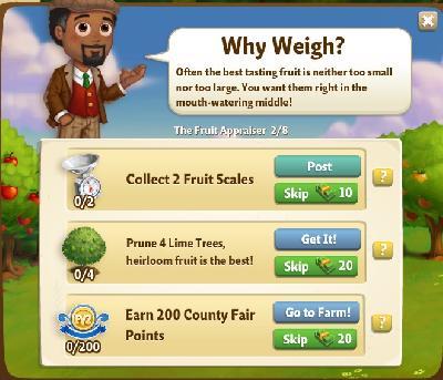 farmville 2 the fruit appraiser: why weigh rewards, bonus