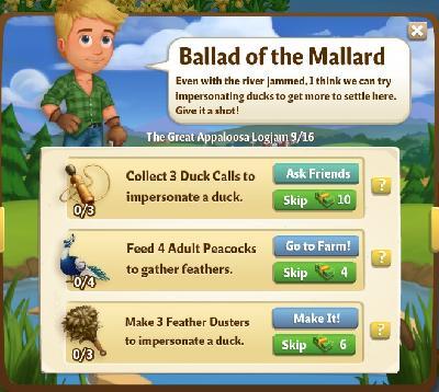 farmville 2 the great appaloosa logjam: ballad of the mallard rewards, bonus