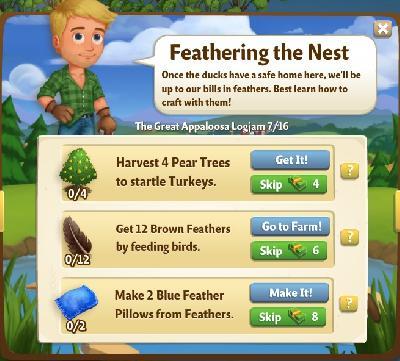 farmville 2 the great appaloosa logjam: feathering the nest rewards, bonus