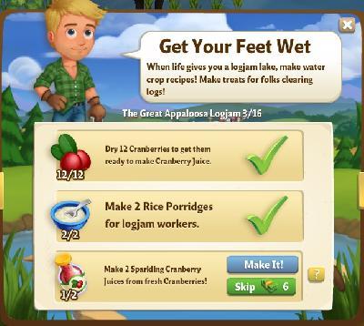 farmville 2 the great appaloosa logjam: get your feet wet rewards, bonus