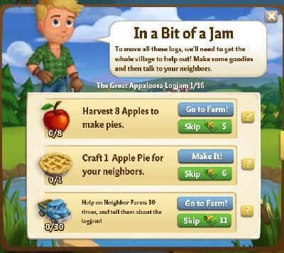 farmville 2 the great appaloosa logjam: in a bit of a jam rewards, bonus