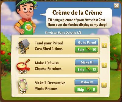 farmville 2 the great dairy debacle: creme de la creme rewards, bonus