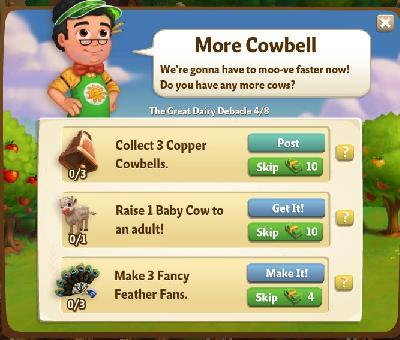 farmville 2 the great dairy debacle: more cowbell rewards, bonus