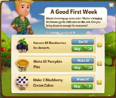farmville 2 the handyman can: a good first week rewards, bonus