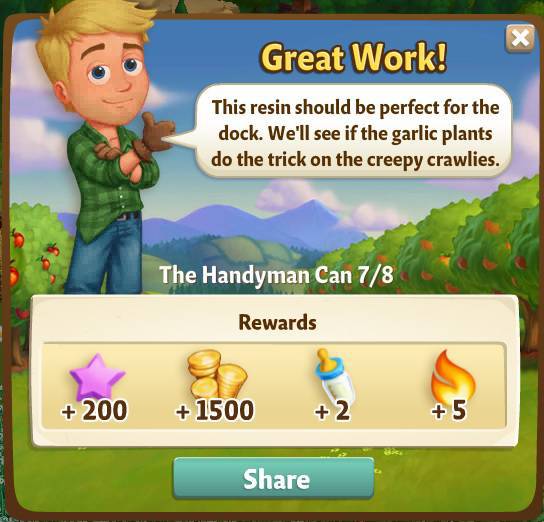 farmville 2 the handyman can: dock need doctoring rewards, bonus