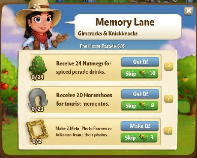 farmville 2 the horse parade: memory lane rewards, bonus
