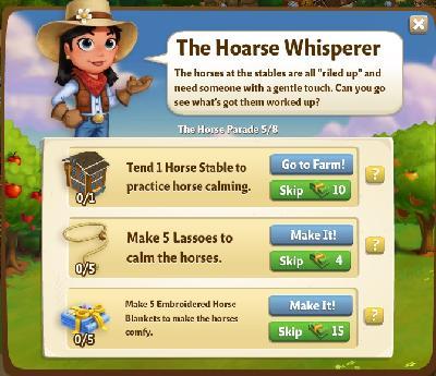 farmville 2 the horse parade: the hoarse whisperer rewards, bonus