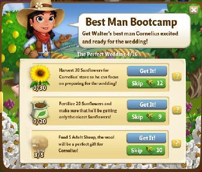farmville 2 the perfect wedding: best man bootcamp rewards, bonus