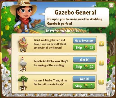 farmville 2 the perfect wedding: gazebo general rewards, bonus