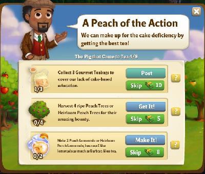 farmville 2 the pig that came to tea: a peach of the action rewards, bonus