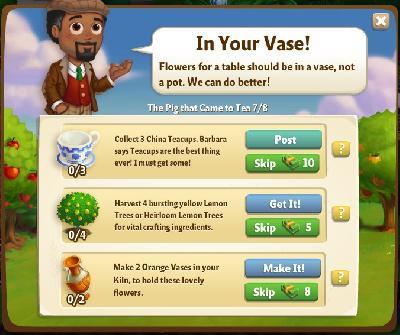 farmville 2 the pig that came to tea: in your vase rewards, bonus