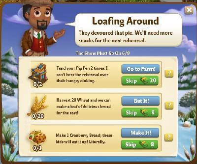 farmville 2 the show must go on: loafing around rewards, bonus